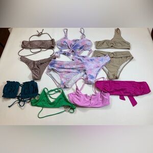 Lot of small women’s swim suits bikini two piece variety of brands (bin L)
